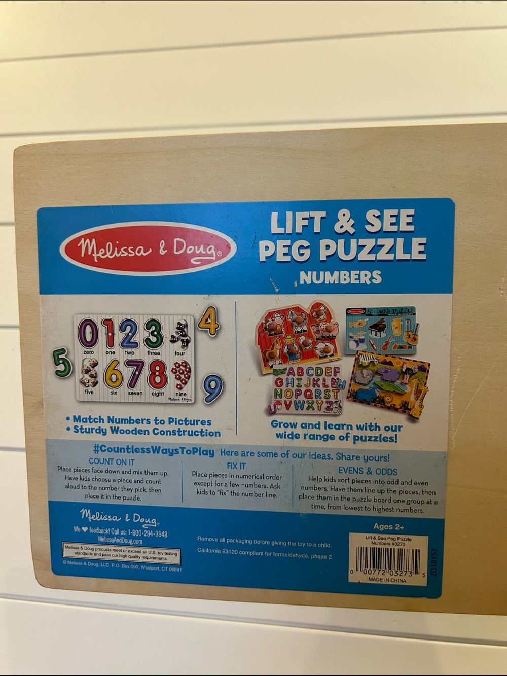 Melissa & Doug Alphabet & Number Lift and See Peg Puzzles - Picture 5 of 5
